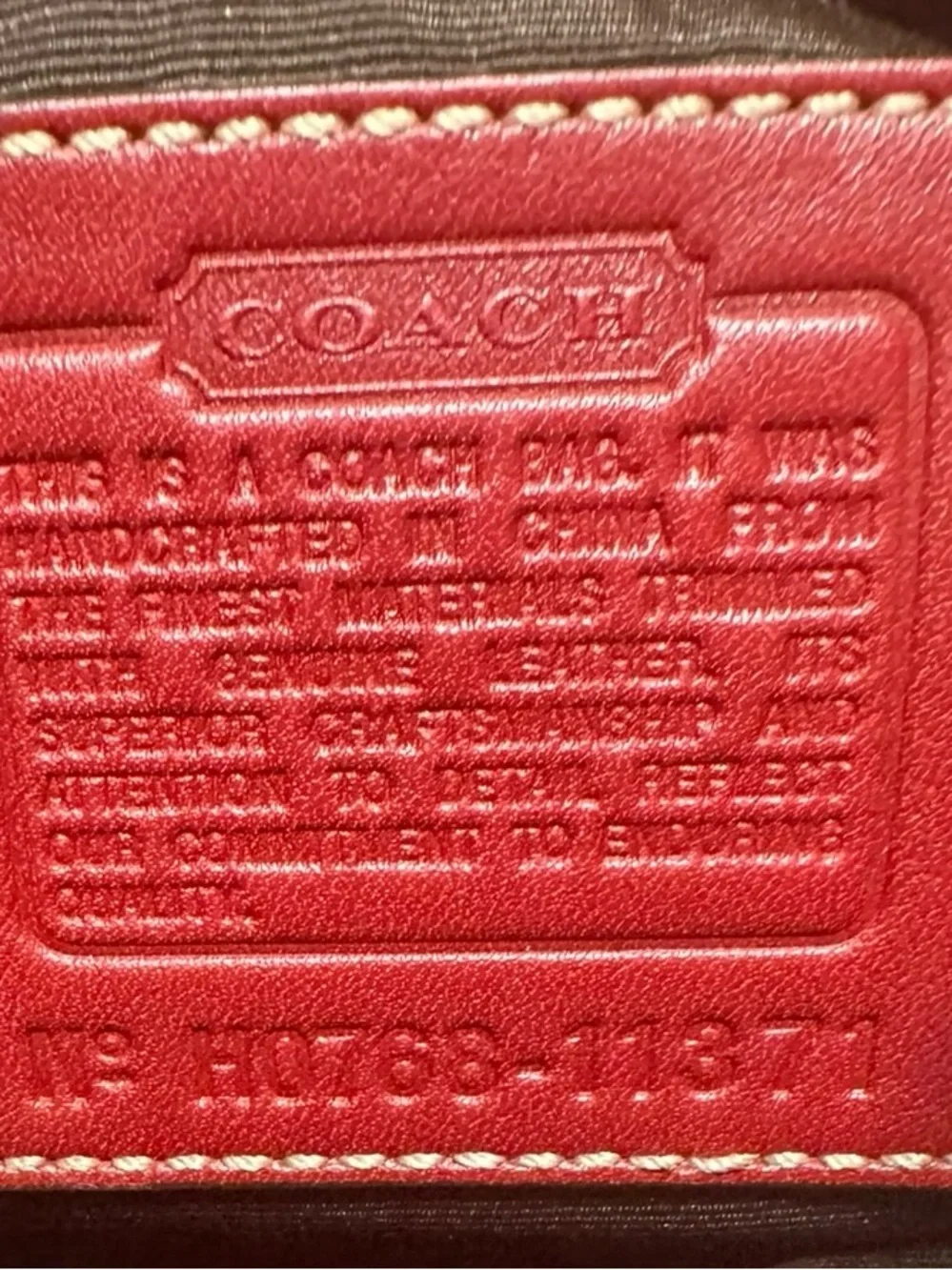 Coach Tan Signature Canvas Hobo with Red Leather Trim Rare Vintage Y2K
